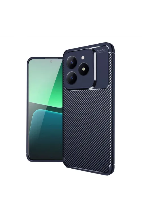 Realme C61 Kılıf Auto Focus Karbon Kapak - Lacivert