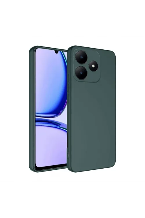 Realme C61 Kılıf First Silikon - Koyu Yeşil