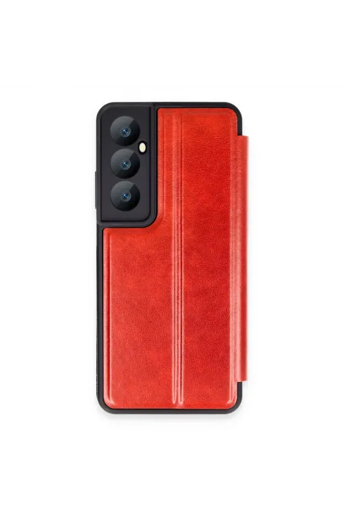 Realme C65 Kılıf Flip Cover - Kırmızı