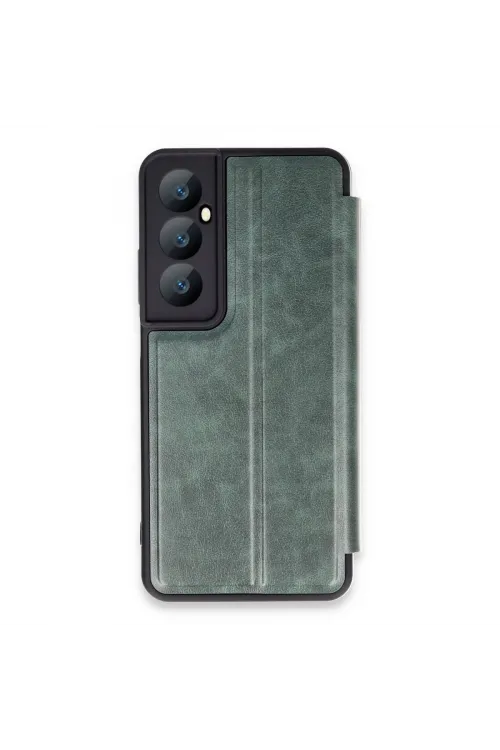 Realme C65 Kılıf Flip Cover - Koyu Yeşil