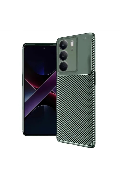 Realme C75 4g Auto Focus Karbon Kapak - Koyu Yeşil