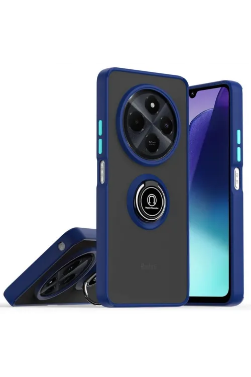 Realme C75 4g Kılıf Montreal Yüzüklü Silikon Kapak - Lacivert