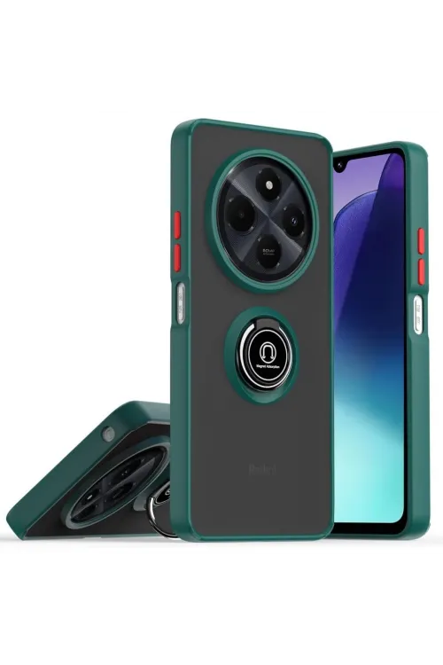 Realme C75 4g Kılıf Montreal Yüzüklü Silikon Kapak - Yeşil