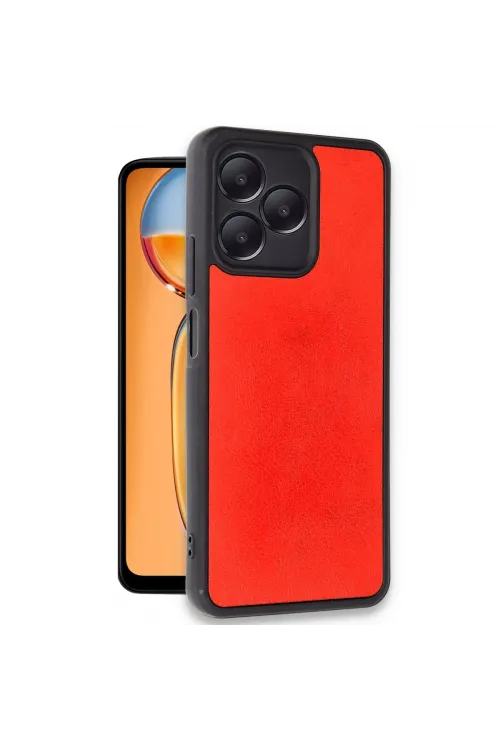 Realme Note 50 4g Kılıf Aras Deri Kapak - Kırmızı