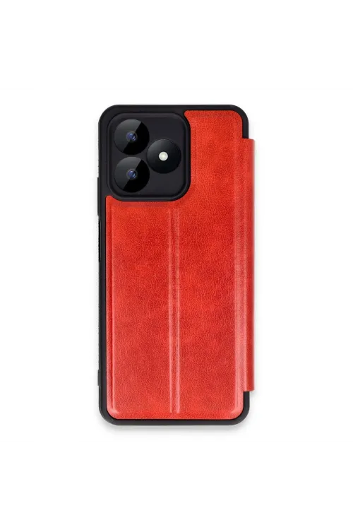 Realme Note 50 4g Kılıf Flip Cover - Kırmızı