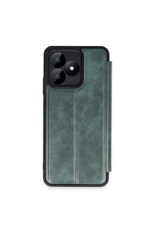 Realme Note 50 4g Kılıf Flip Cover - Koyu Yeşil