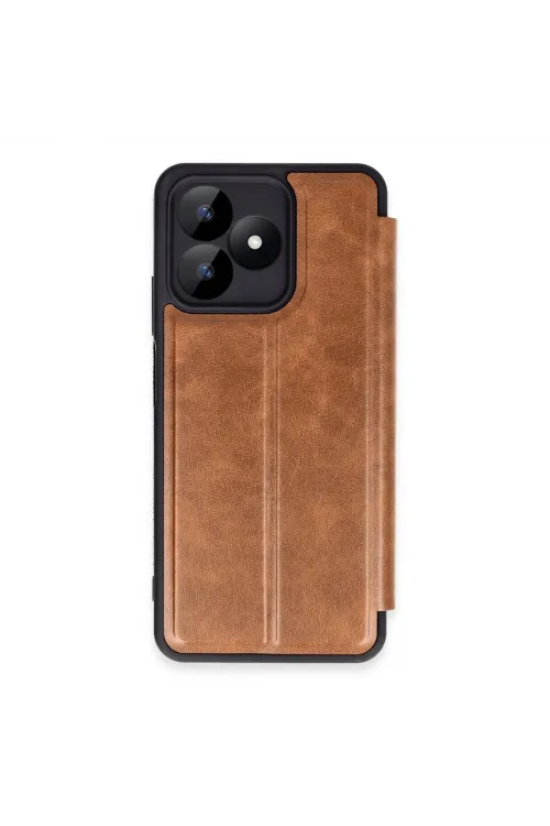 Realme Note 50 4g Kılıf Flip Cover - Taba
