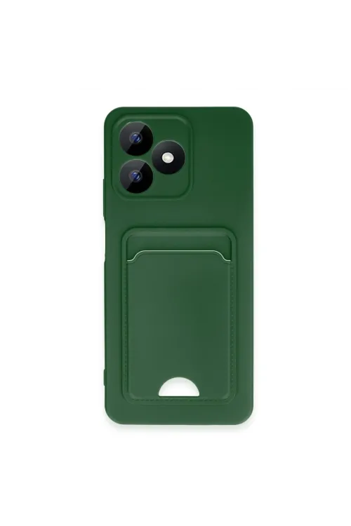 Realme Note 50 4g Kılıf Kelvin Kartvizitli Silikon - Koyu Yeşil