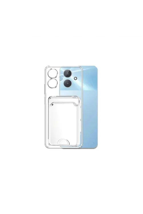 Realme Note 60 Kılıf Kart Şeffaf Silikon - Şeffaf