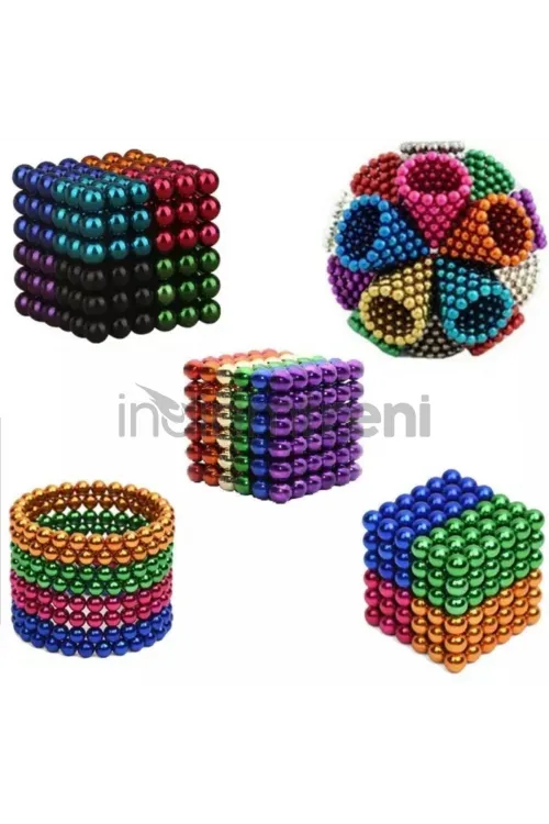 Renkli 216 Mıknatıs Neocube Mıknatıs 5mm Neodyum