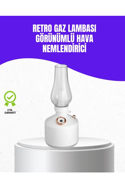 Retro Gaz Lambası Görünümlü Ledli Buhar Püskürtücü Aroma Difüzör