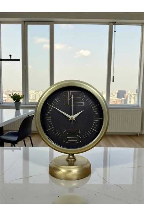 Retro Modern Tasarım 25 x 20 Cm Metal Masa Saati