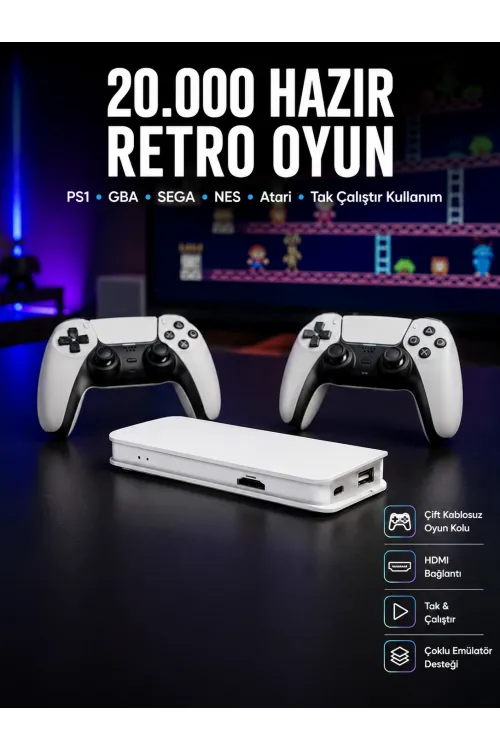 Retro Oyun Konsolu – 20.000 Yüklü Oyun