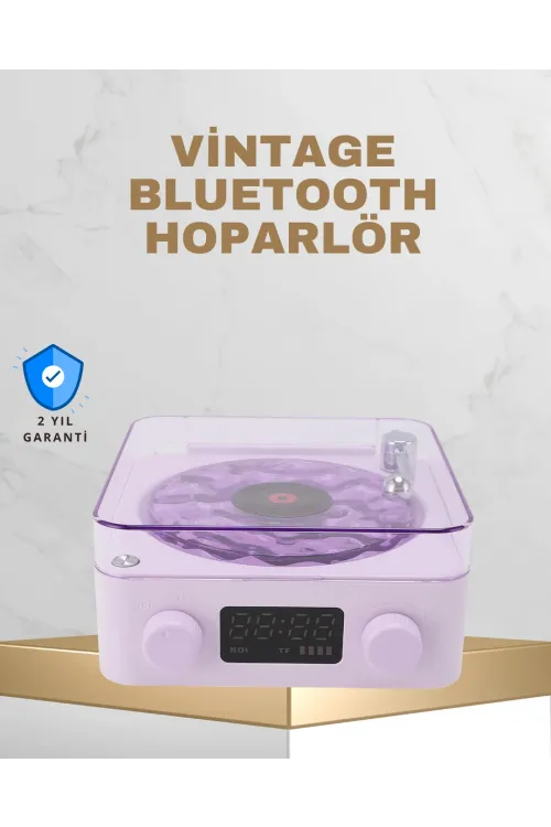 Retro Pikap Tasarımlı Bluetooth Hoparlör – Projektörlü Şarjlı Lamba