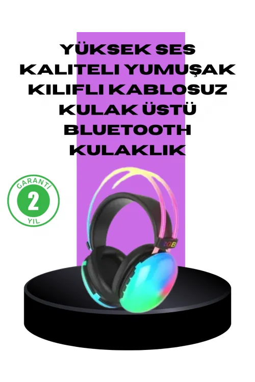 Rgb Aydınlatmalı Kablosuz Bluetooth Oyuncu Kulaklığı
