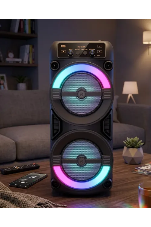 Rgb Işıklı Taşınabilir Bluetooth Hoparlör Güçlü Stereo Ses