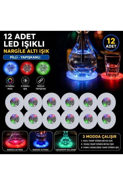 Rgb Led  Altı Işık 12’li Set