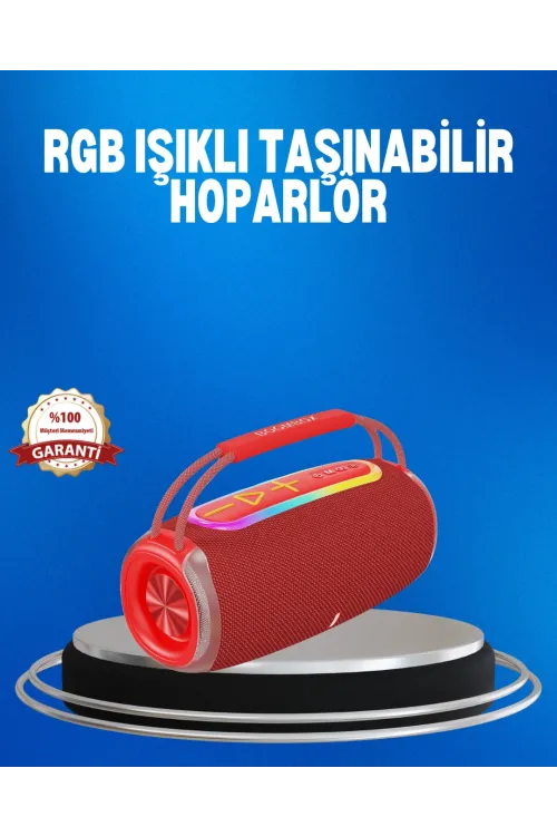 Rgb Led Işıklı 20w Taşınabilir Hoparlör Bluetooth 5.3 + Type-c Şarj