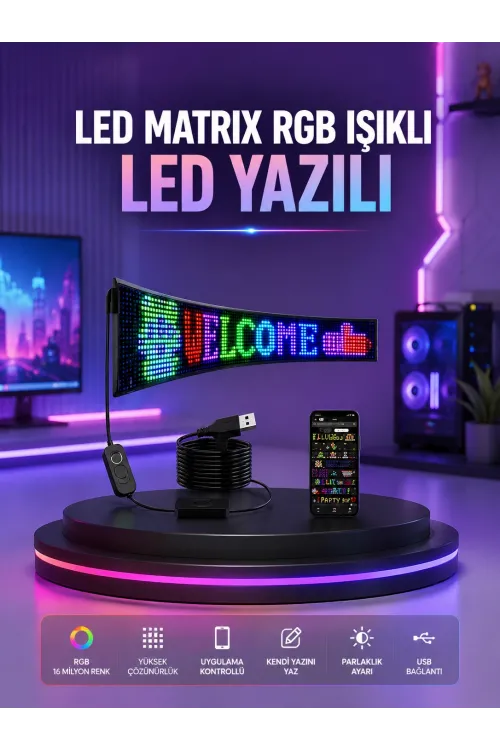 Rgb Led Panel Renkli Işık Efektli Dekoratif Aydınlatma