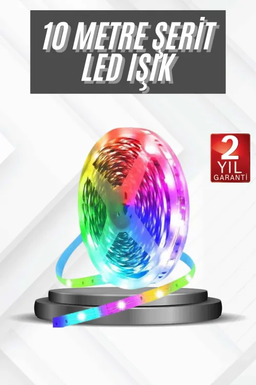 Rgb Şerit Led 10 Metre Led Işık Kumanda İle Kontrol Rgb