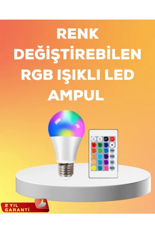 Rgb Uzaktan Kumandalı Led Ampul 16 Renk A Kalite 2025 Model Orijinal