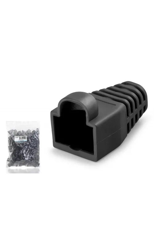 Rj45 Konnektör Papuç - 100 Adet Siyah / Ekonomik Poşet Paket ND2429
