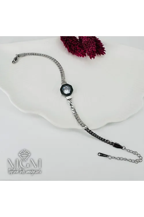 Rodyum Çelik Bileklikler 16+5 Cm Uzatma Payı - Kbl0093