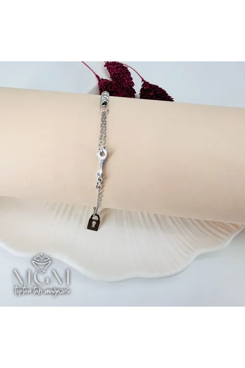 Rodyum Çelik Bileklikler 16+5 Cm Uzatma Payı - Kbl0107