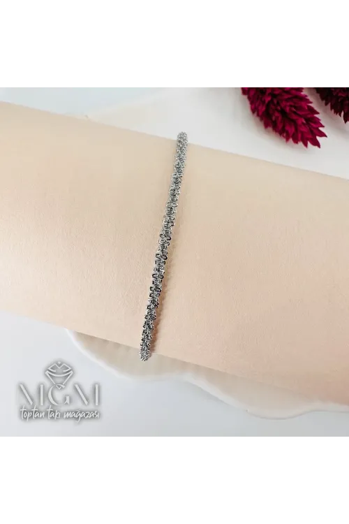 Rodyum Çelik Bileklikler 17+5 Cm Uzatma Payı - IEG0127