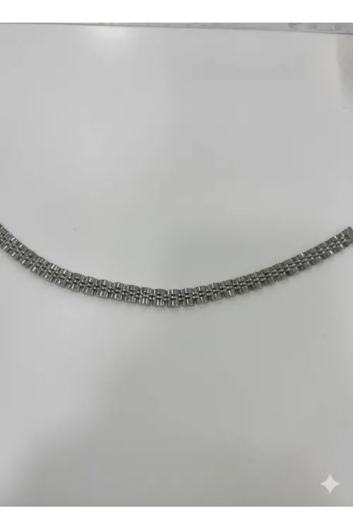 Rodyum Çelik  Erkek Çelik Bileklik Boy 21.5 Cm / En 0.8 Mm  - Ebl0037