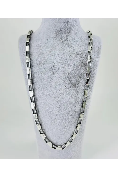 Rodyum Çelik Erkek Kolye 60 Cm - Ekl0015