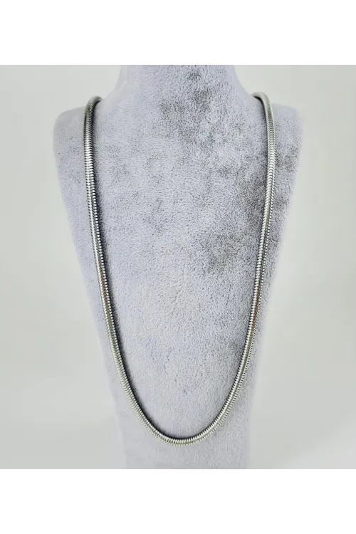 Rodyum Çelik Erkek Kolye 60 Cm - Ekl0020