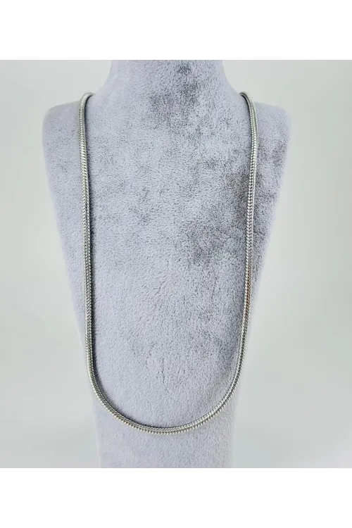 Rodyum Çelik Erkek Kolye 60 Cm - Ekl0022