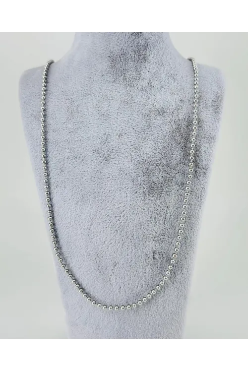 Rodyum Çelik Erkek Kolye 60 Cm - Ekl0024