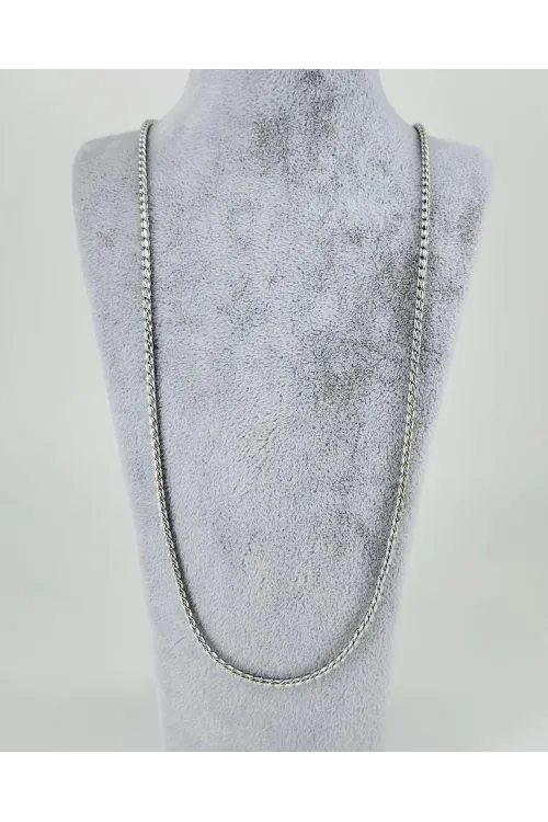 Rodyum Çelik Erkek Kolye 60 Cm - Ekl0033