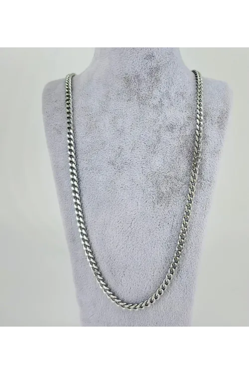 Rodyum Çelik Erkek Kolye 60 Cm - Ekl0038