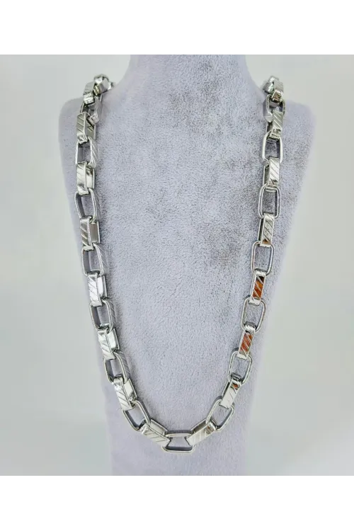 Rodyum Çelik Erkek Kolye 60 Cm - Ekl0040