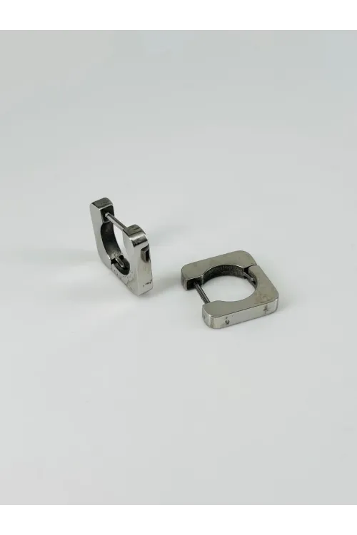 Rodyum  Çelik Erkek Küpe Çap (9 Mm) Kalınlık (3 Mm) - Ekp0013