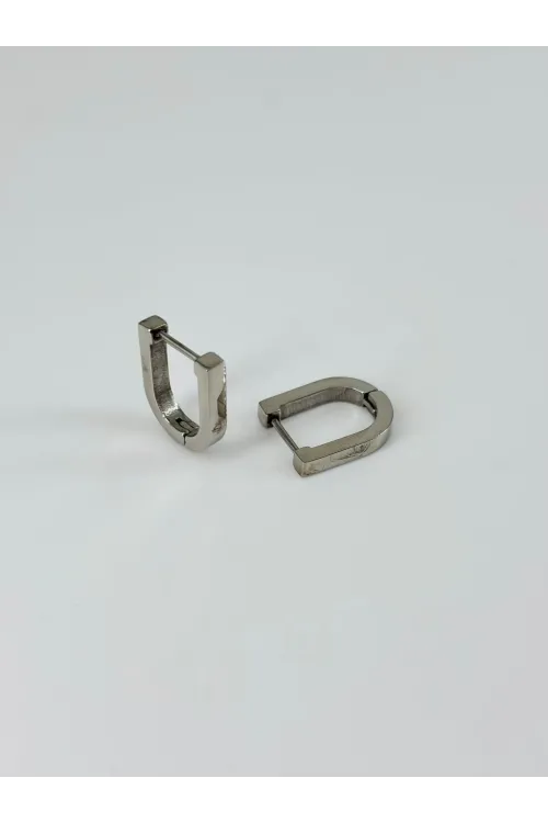 Rodyum Çelik Erkek Küpe Çap (9 Mm) Kalınlık (3 Mm) - Ekp0017