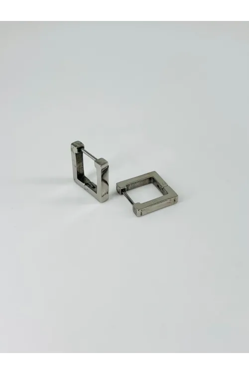 Rodyum   Çelik Erkek Küpe Çap (9 Mm) Kalınlık (3 Mm) - Ekp0022