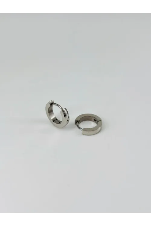 Rodyum   Çelik Erkek Küpe Çap (9 Mm) Kalınlık (3 Mm) - Ekp0040