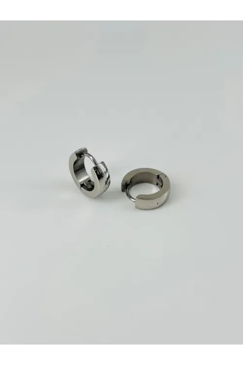 Rodyum  Çelik Erkek Küpe Çap (9 Mm) Kalınlık (4 Mm) - Ekp0032