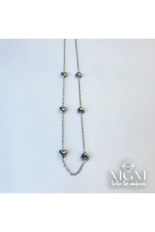 Rodyum Çelik Kolyeler 40+5 Cm Uzatma Payı - Kl0032