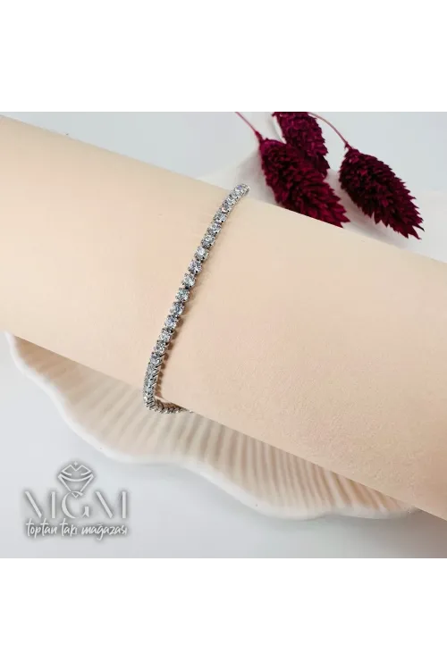 Rodyum Pirinç Bileklikler 18+2 Cm Uzatma Payı - Kbl0111