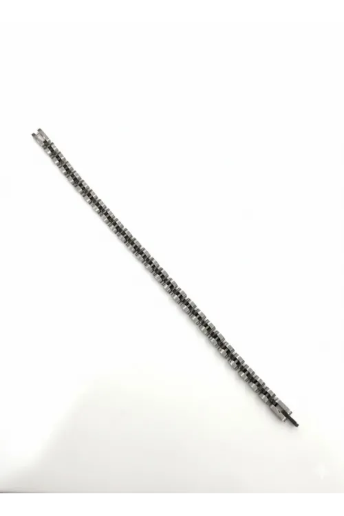 Rodyum-siyah Çelik  Erkek Çelik Bileklik Boy 21.5 Cm / En 0.6 Mm  - Ebl0047