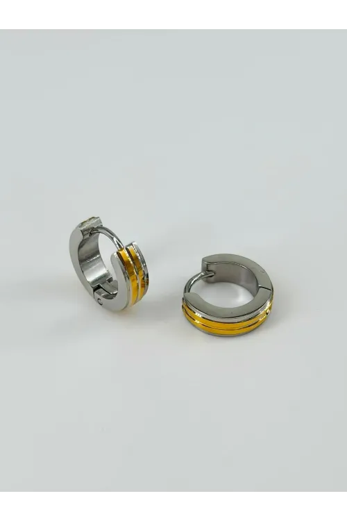 Rodyum Ve   Çelik Erkek Küpe Çap (9 Mm) Kalınlık (4 Mm) - Ekp0001