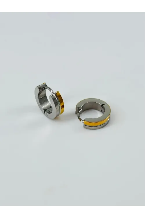 Rodyum Ve   Çelik Erkek Küpe Çap (9 Mm) Kalınlık (4 Mm) - Ekp0003