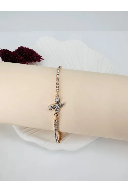 Rose  Zirkon Taşlı Pirinç  Bileklikler - Kbl0191