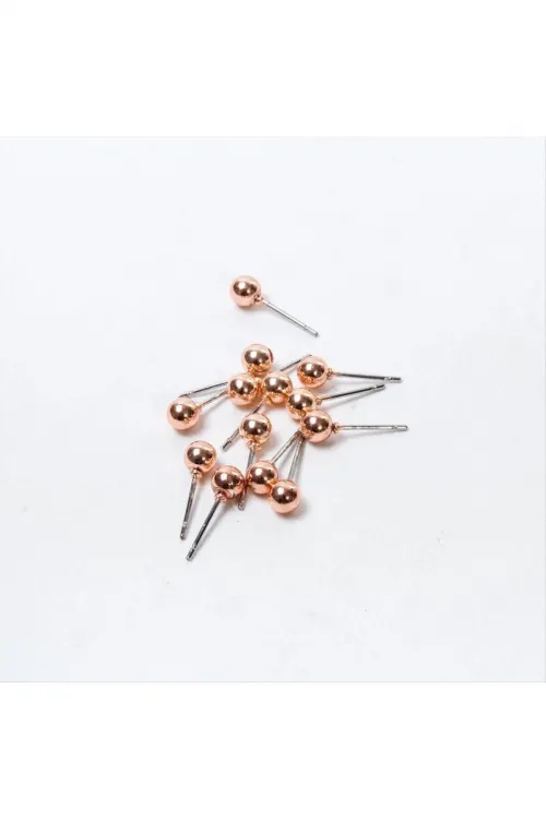 Roz Renk Metal Top Küpe 50 Gram