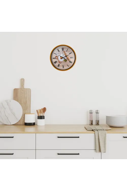 Rustic Kitchen Turuncu 36 Cm Duvar Saati